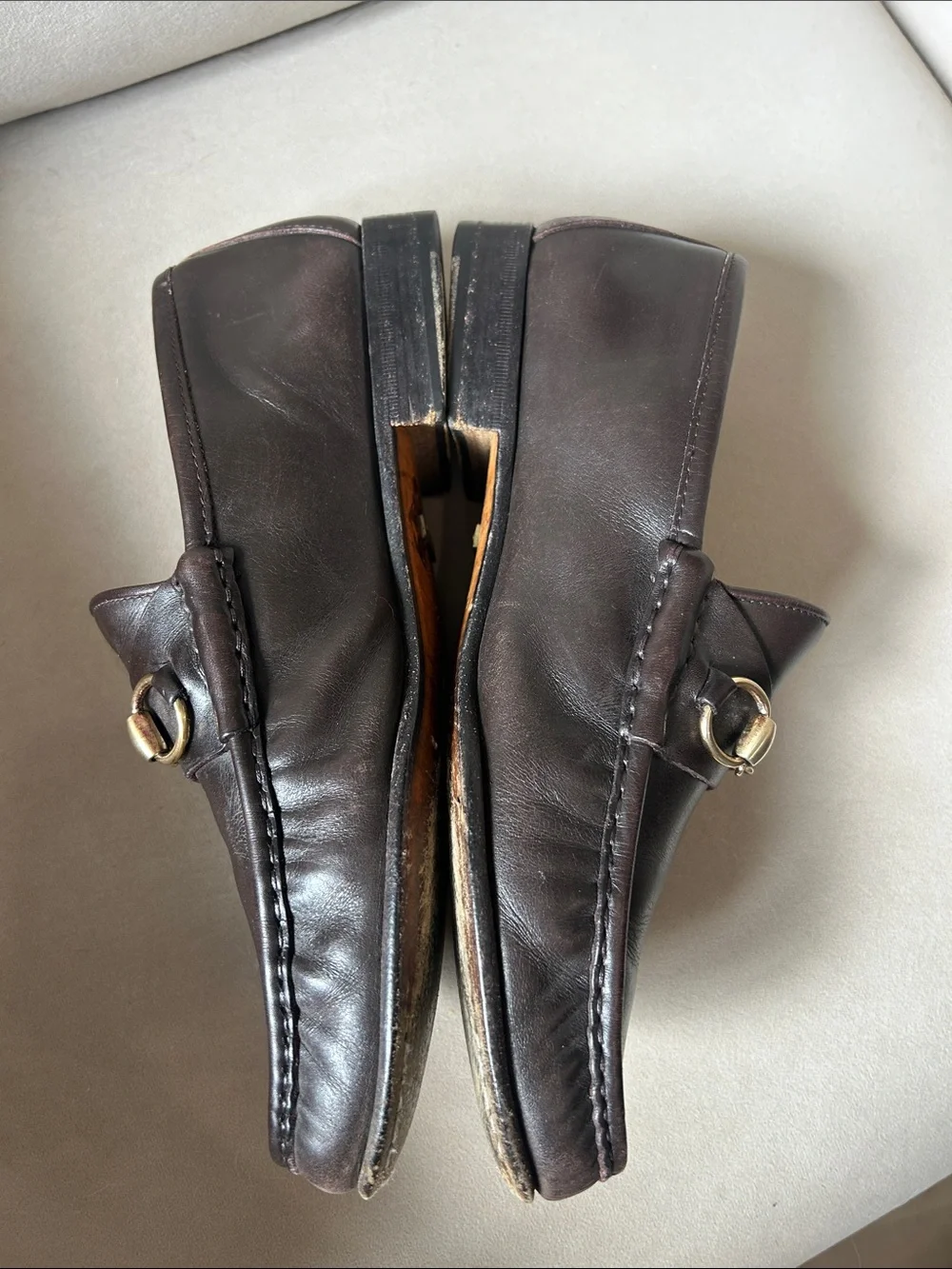 Gucci Dark Brown Leather Horsebit Loafers